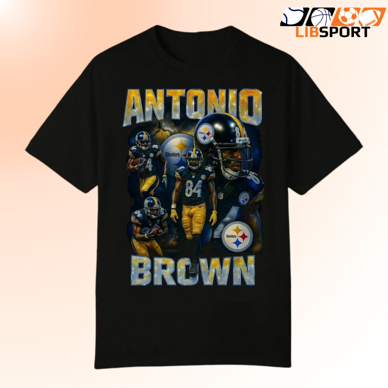 Antonio Brown Shirt, Pittsburgh Steelers Tee, Vintage Bootleg T-Shirt